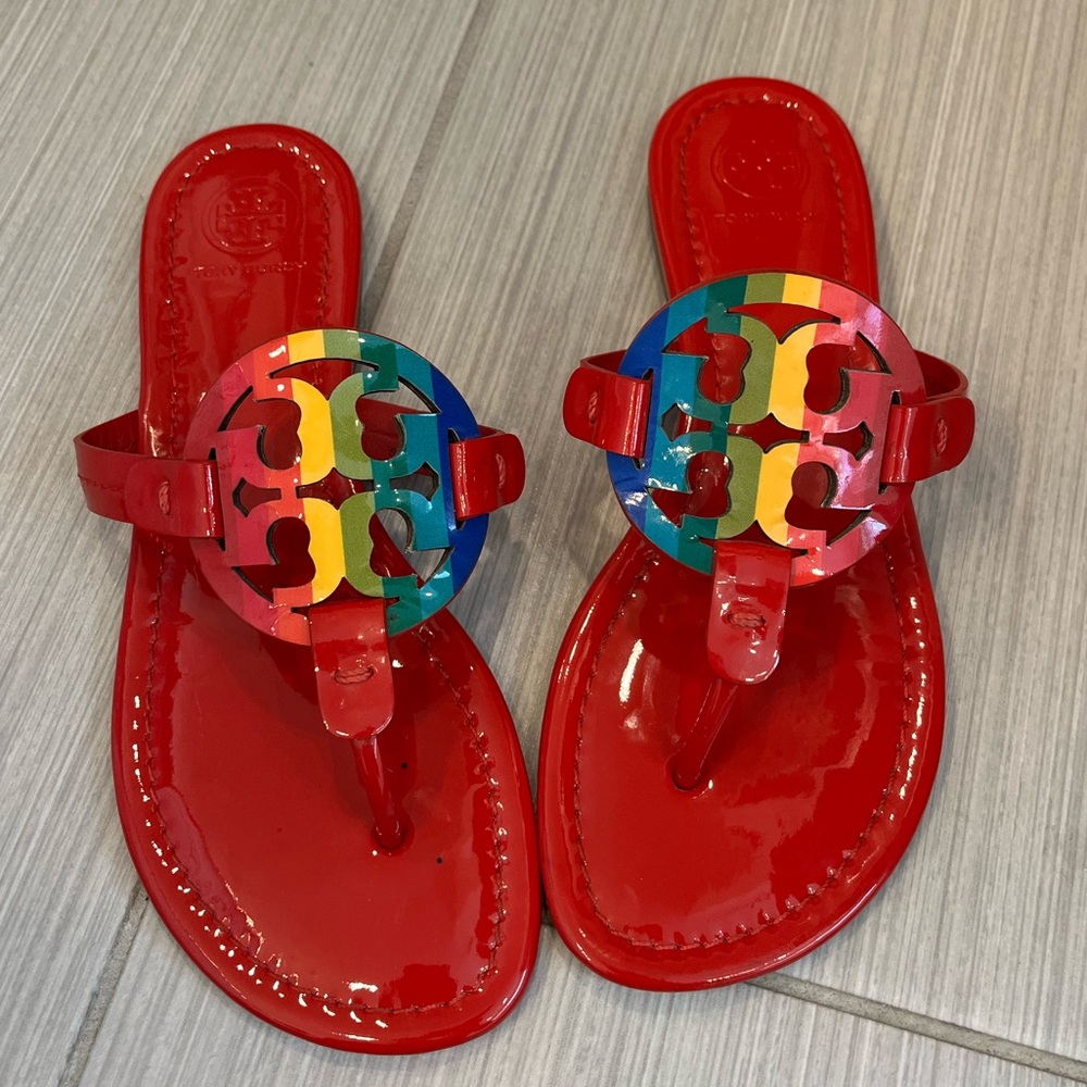 Tory Burch Miller Sandal - Red Rainbow - 6.5